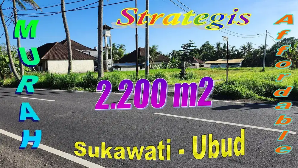 Luas 22 Are Pinggir Jalan Raya Hotmix Dekat Ubud
