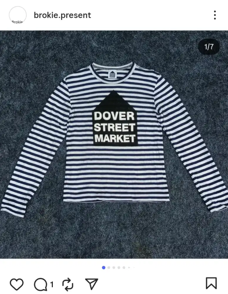 Dover street market logo printed stripped shirt | UNISEX