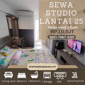 studio sewa full furnish atas mall apartemen bassura city