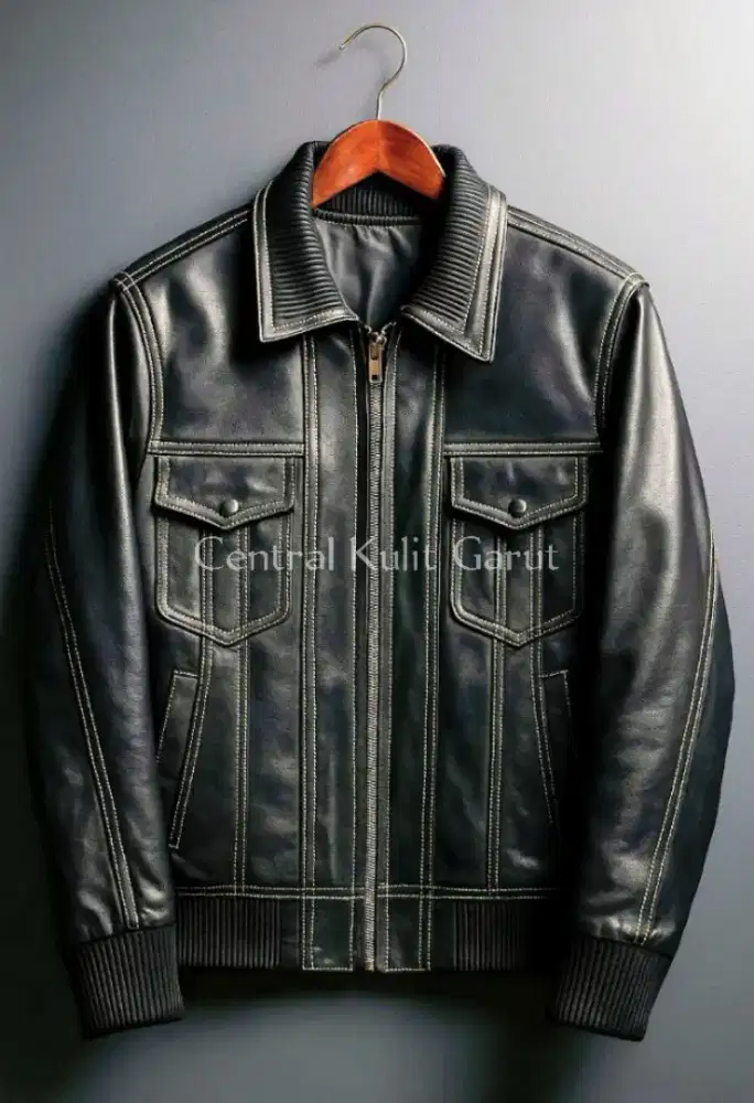 (Pree Order) Jaket Kulit Asli Model Kemeja - By Central Kulit Garut