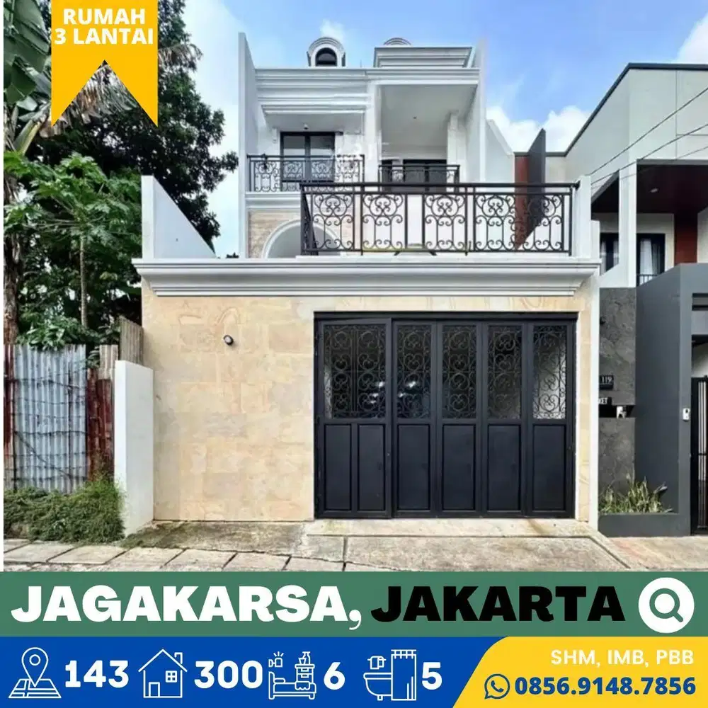 Rumah dijual 3 Lt. Mewah, Murah ada Kolam Renang, Jagakarsa, JakSel