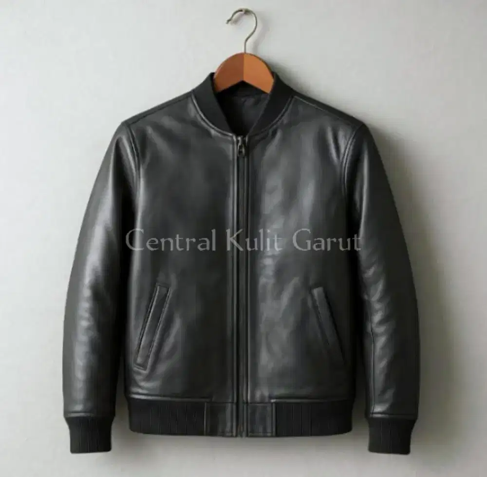 (Pree Order) JAKET KULIT ASLI Bomber RIB - By Central Kulit Garut