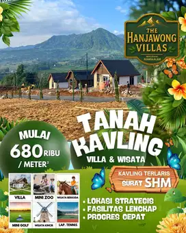 For sale jual tanah kaving SHM bergaya Eropa di jalur puncak 2