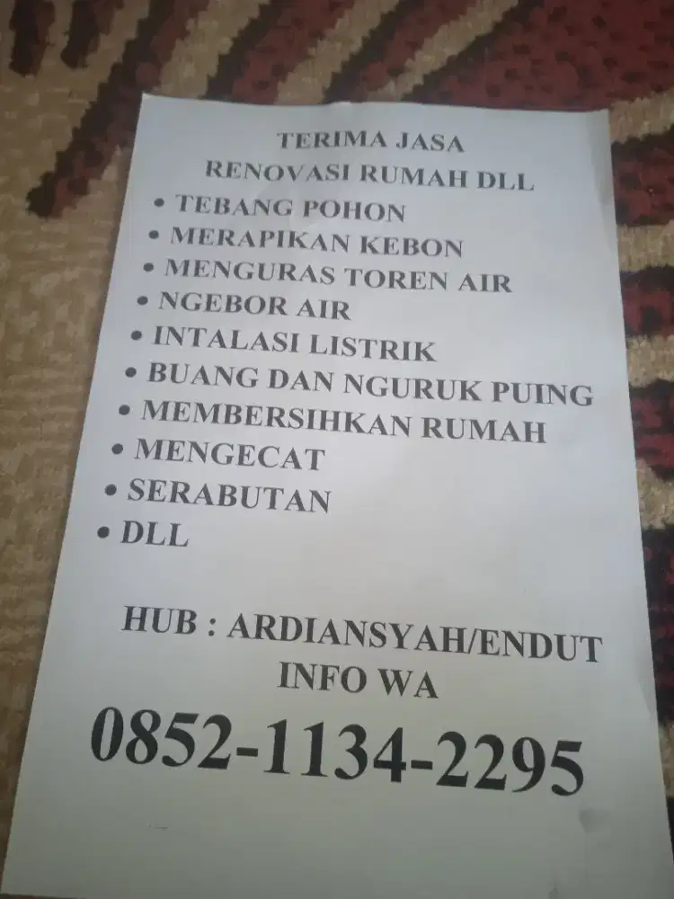 Open jasa pembenahan rumah