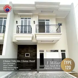 Rumah Brand New 4BR Dlm Cluster di Kemang Sukmajaya Depok