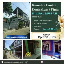 DIJUAL CEPAT RUMAH 2 LANTAI + KONTRAKAN 7 PINTU KARANGPAWITAN KARAWANG