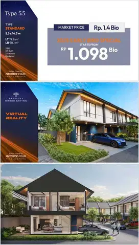 Rumah Viral Mewah 2 Lantai Cendana Suites, Nempel Gading Serpong