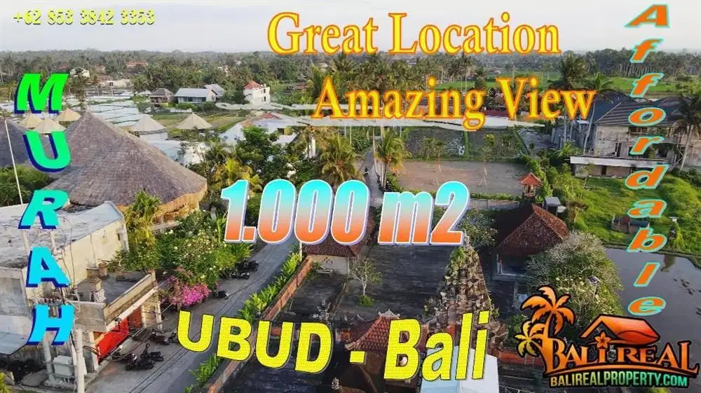 1,000 m2 Akses Jalan Umum di Sukawati dekat Sentral Ubud