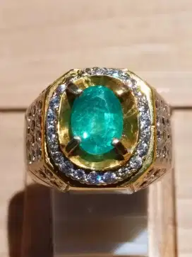 Cincin Pria Natural Emerald (Beryl)
