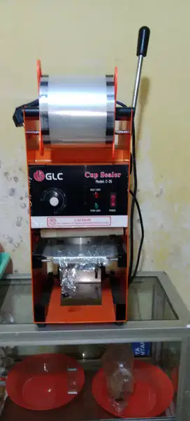 Cup sealer 22 Oz baru bonus plastik seal 1000 polos bisa distempel log