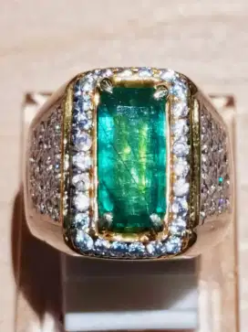 Cincin Pria Natural Emerald (Beryl)