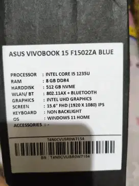 Asus Vivobook 15 F1502ZA core i5