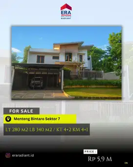 Dijual Rumah di Menteng Bintaro Sektor 7, Garasi & Carport 2 Mobil!