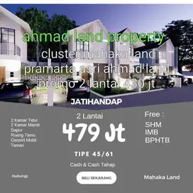 rumah murah 2 lantai kota bandung timur cluster mahaka land jatihandap