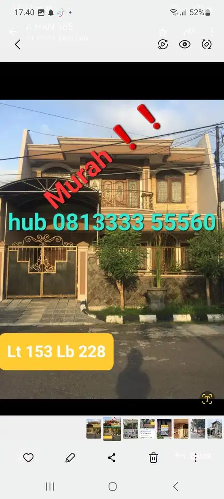 JUAL MURAH ‼️ SUTOREJO 2 lantai kawasan perum elit