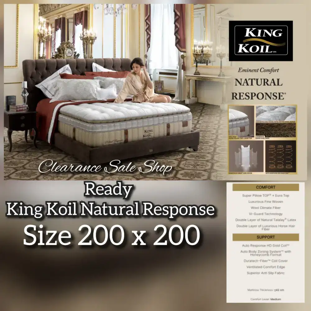 KING KOIL NATURAL RESPONSE NEW EX DISPLAY SIZE 200