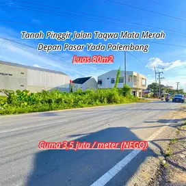 Tanah pinggir jalan utama mata merah palembang