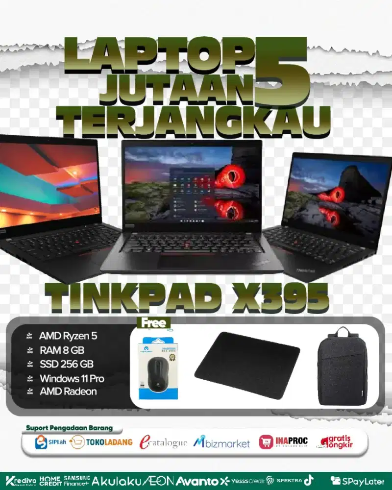 PROMO LAPTOP THINKPAD X395 RYZEN 5 COCOK BUAT DESIGN