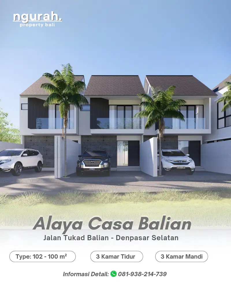 Dijual Rumah Modern Tropical Dekat Sanur