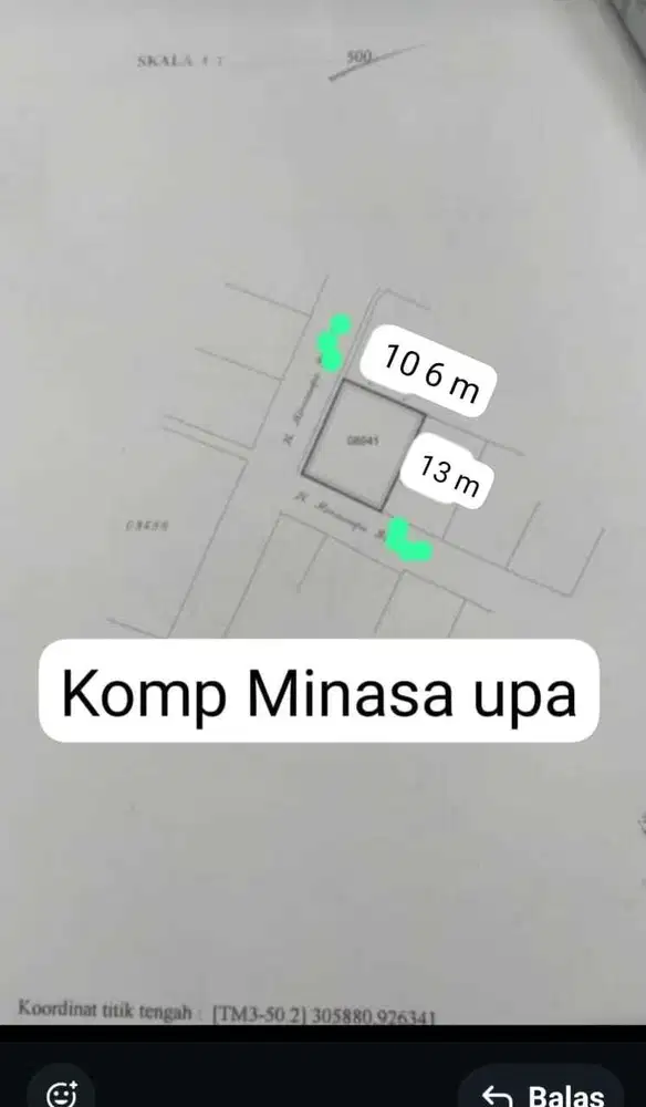 Tanah Murah Tengah Kota, Komp Minasa Upa 375 Juta