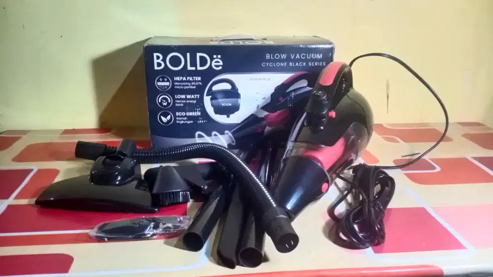 Vacuum Cleaner Bolde Stick Panjang, 3 Sikat, Handle, Low Watt