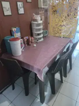 Meja makan set 3 kursi