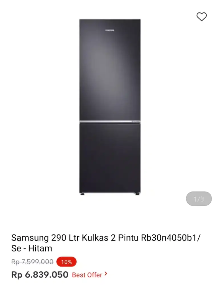 SAMSUNG KULKAS 2 PINTU RB30N4050B1/SE 290LTR