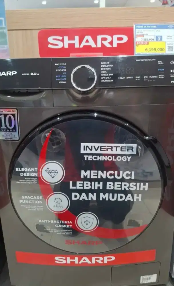 Sharp WM Front Loading 9 Kg