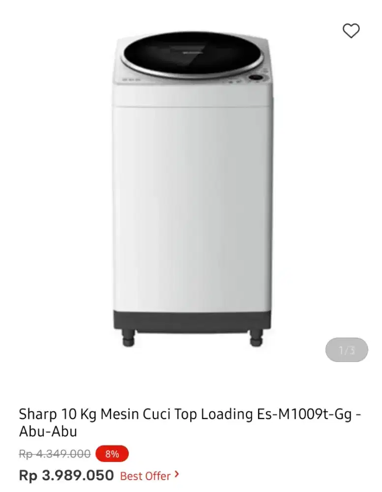 SHARP WM TOP LOADING 10 KG