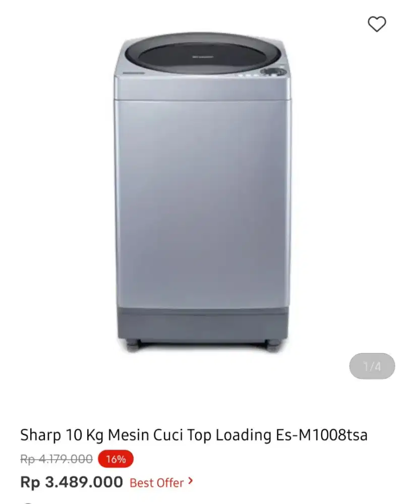 SHARP WM TOP LOADING 10 KG