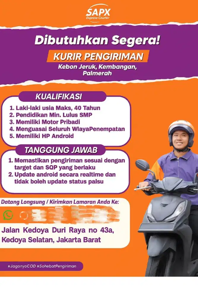 Lowongan kurir delivery