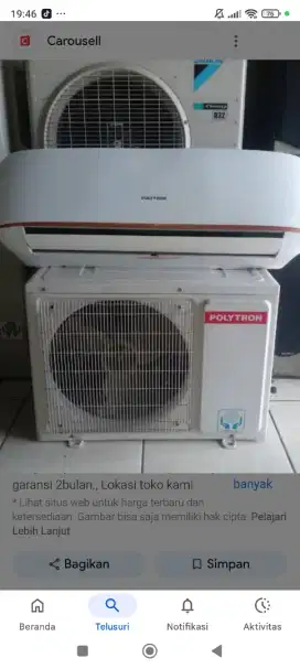 Pendingin Ruangan AC 1/2 pk