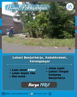Tanah Pekarangan SHM di Banjarharjo
