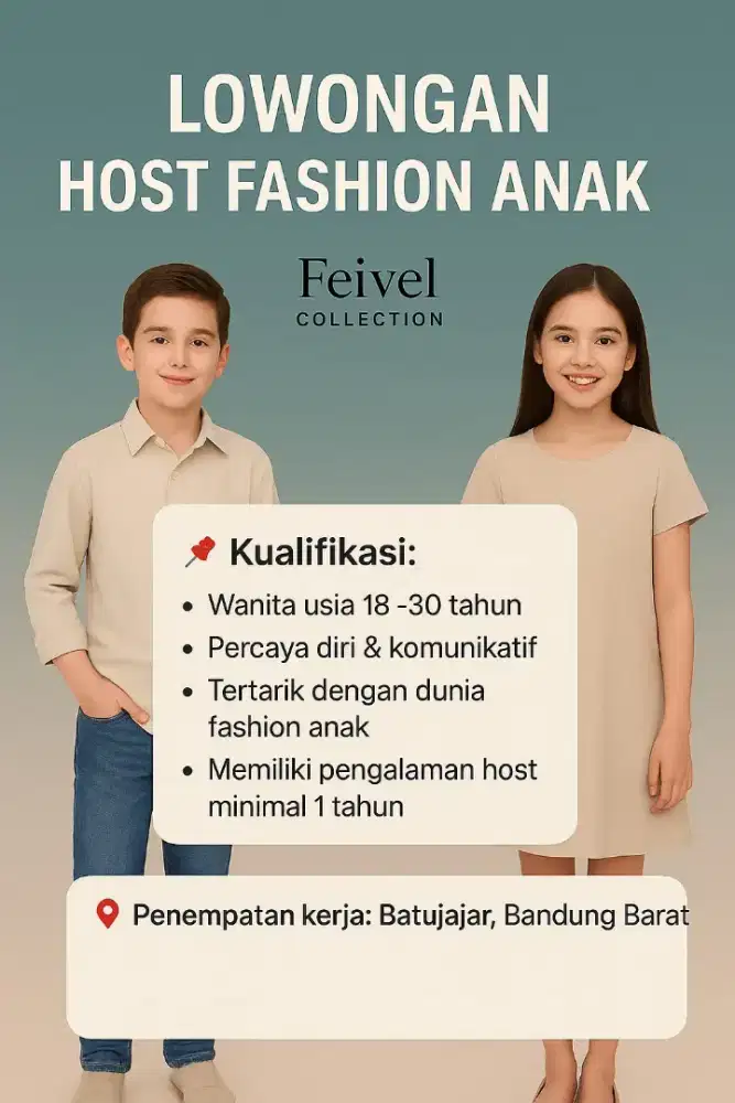 Lowongan Host Fashion Anak Feivel Collection