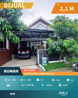 Rumah Smart Home Siap Huni Terawat di Greenland Tidar Malang