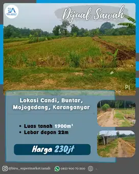 Tanah Sawah Lokasi Buntar Mojogedang