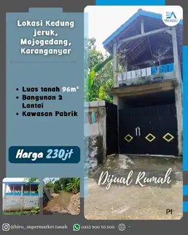 Rumah 2 Lantai Siap Huni di Mojogedang