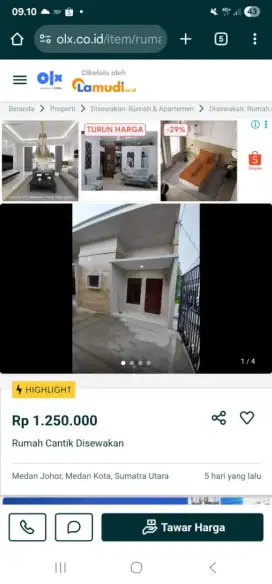 Rumah Cantik Disewakan