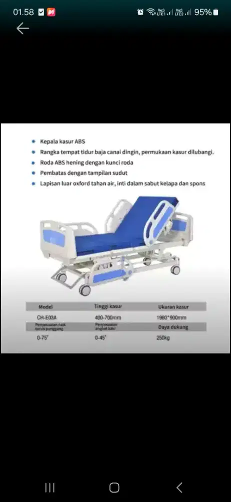 Kasur rumah sakit bed electric elektrik bed orang sakit