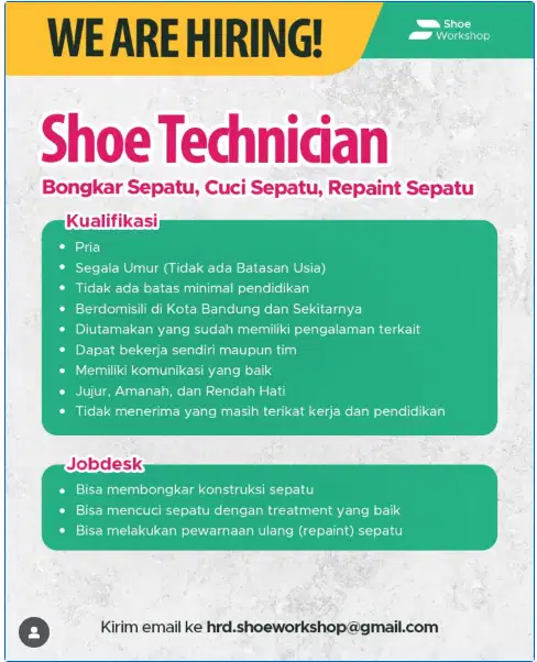 teknisi (reparasi) sepatu