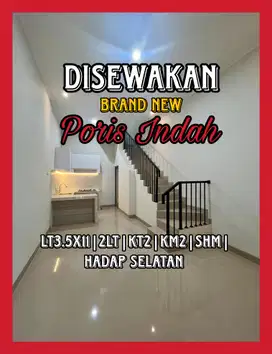 Wilson Disewakan rumah baru poris indah bebas banjir