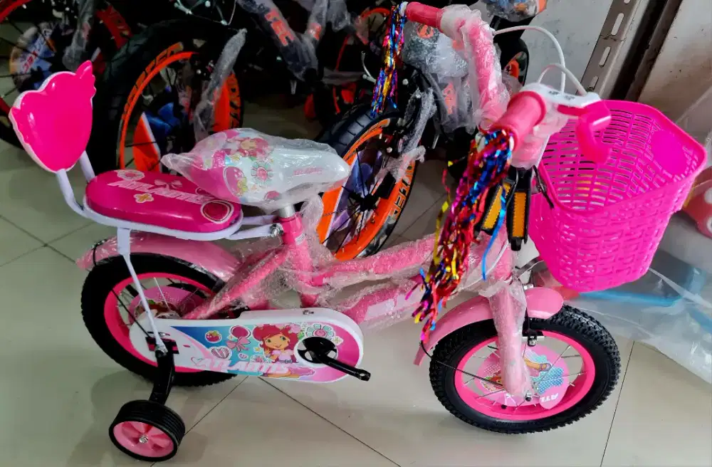 Sepeda Anak Perempuan Sepeda Mini CTB 12 Inch ATLANTIS ( PINK )