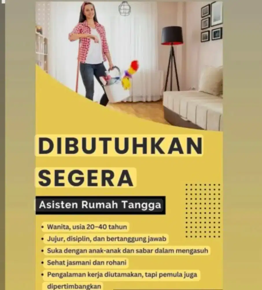 Dicari pembantu Nginap Cianjur