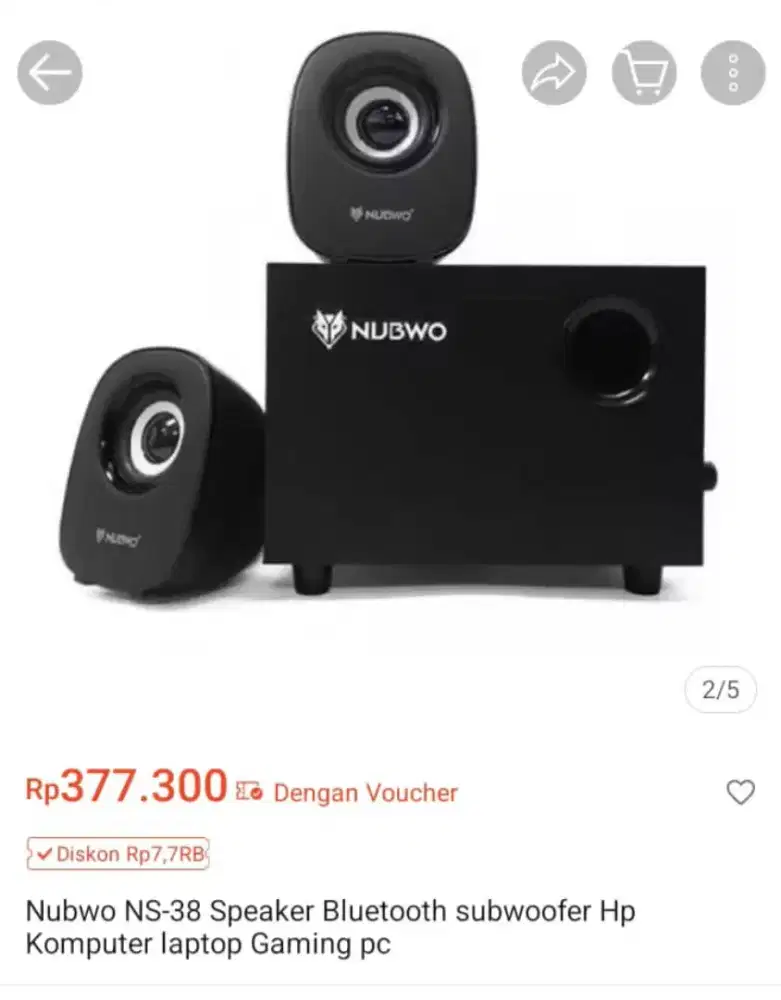 Speaker aktif nubwo bluetooth