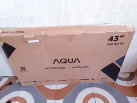 TV LED ANDROID AQUA 43IN FHD NETFLIK DIGITAL YOUTUBE MULUS GARANSI