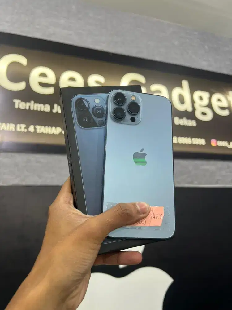 IPHONE 13 PRO MAX 128GB BLUE FULLSET INTER 2ND
