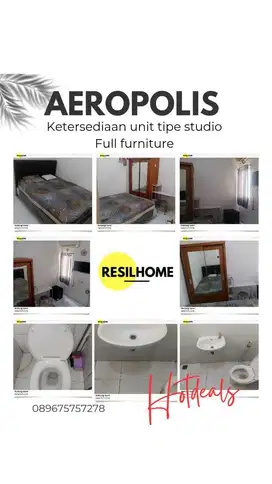 Sewa perbulan termurah apartemen Aeropolis AR1 tower A bandara Soetta