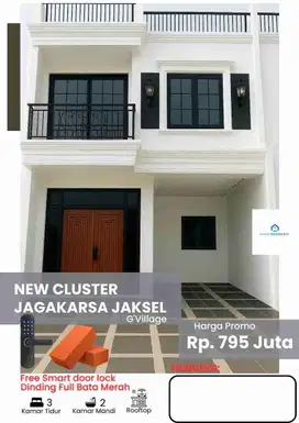 Dijual Rumah cluster minimalis 2 Lantai + rooftop di Jl. Gandaria Jagakarsa Jaksel Akses mobil Bebas banjir