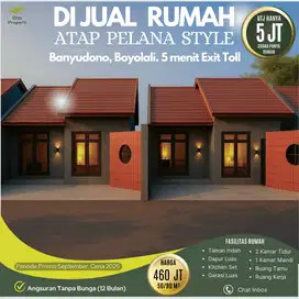 Di Jual Rumah Desain Atap Pelana, Nyaman Segala Cuaca di Boyolali Kota