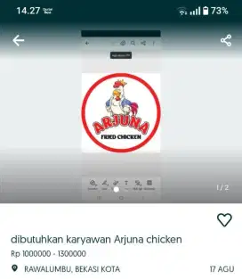 dibutuhkan karyawan fried chicken